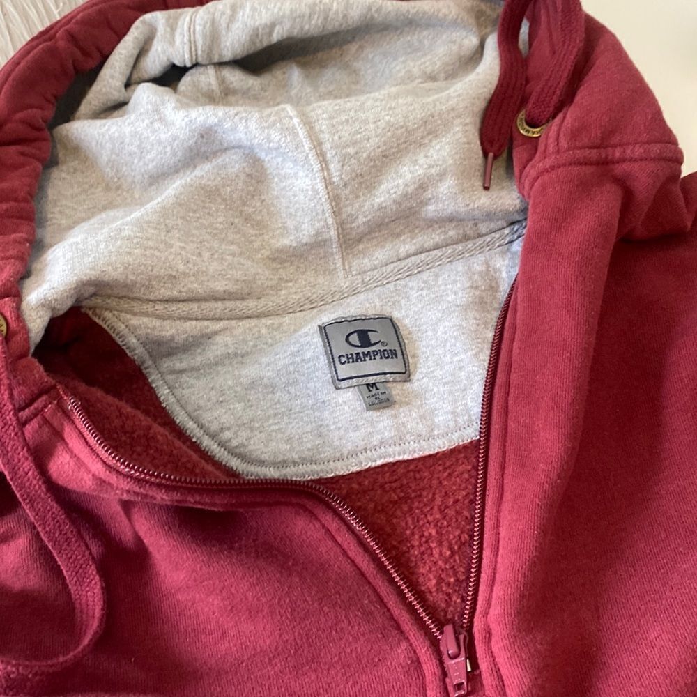 Men’s Champion Hoodie Sweatshirt Burgundy Maroon M